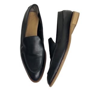 Everlane Loafers Black Leather Made in Italy Low Heel Shoes Slip On 8.5